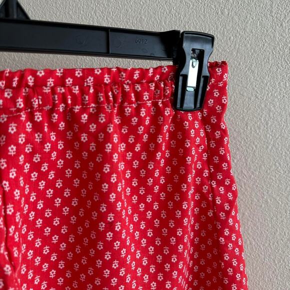 handmade red white micro floral print lounge shorts - Picture 5 of 7